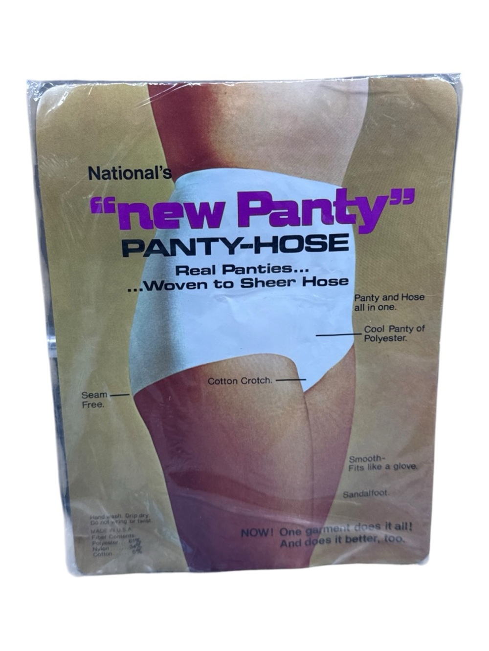 Vintage Nationals New Panty Pantyhose Size C Panty And Hose All In One Sunglow